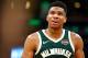 BOSTON, MA - OCTOBER 30:  Giannis Antetokounmpo #34 of the Milwaukee Bucks looks on during a game against the Boston Celtics at TD Garden on October 30, 2019 in Boston, Massachusetts. NOTE TO USER: User expressly acknowledges and agrees that, by downloading and or using this photograph, User is consenting to the terms and conditions of the Getty Images License Agreement. (Photo by Adam Glanzman/Getty Images)