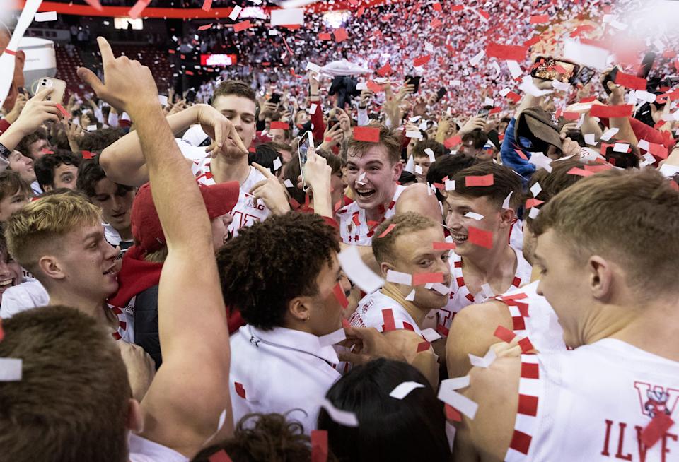 The Wisconsin men&#39;s basketball team celebrated a Big Ten title earlier this month with its fans at the Kohl Center. The Badgers, however, enter the NCAA Tournament on a two-game losing streak.