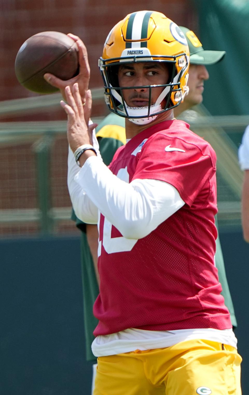 Jordan Love is shown during the Green Bay Packers organized team activities last year. He'll be leading the Packers offense in 2023 as the new starting quarterback.